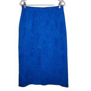 3 Piece Lot Suede Skirts Blue Red Tan Zip Up Back Pockets